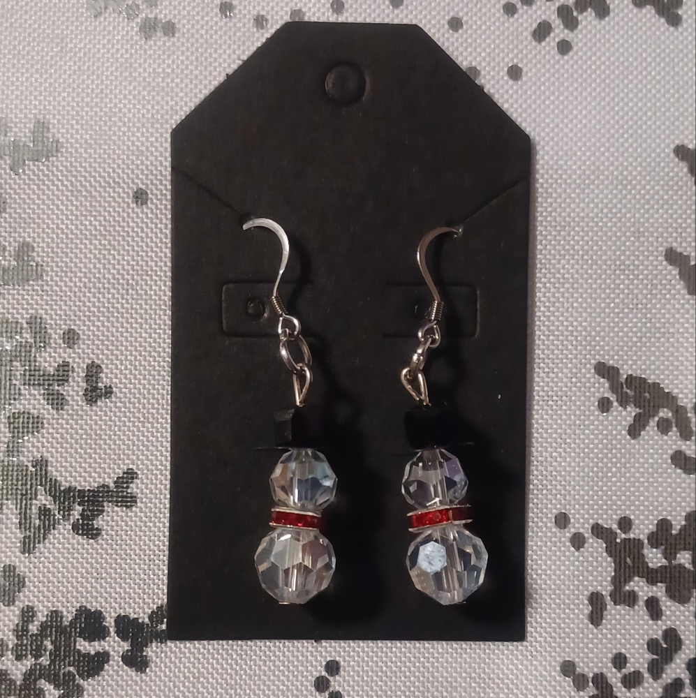 Snowman Earrings New Handmade